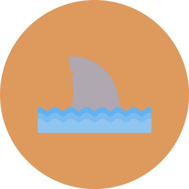 Köpekbalığı simgesi vektör illüstrasyonu