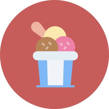 Dondurma Düz Çember Vektör Simgesi Tasarımı