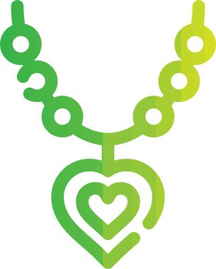 Kalp ikonlu kolye. Beyaz arkaplanda izole edilmiş web tasarımı için kalp vektör simgesine sahip taslak kolye