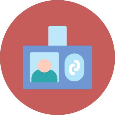 Kimlik Kartı Düz Çember Vektör Simgesi Tasarımı