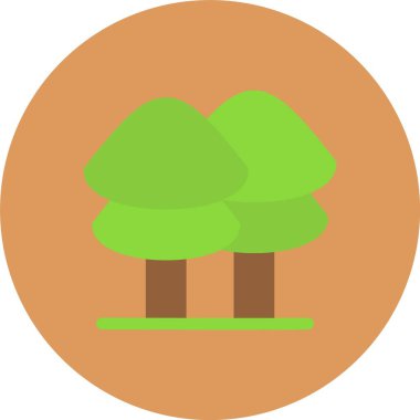 Orman Düz Çember Vektör Simgesi Tasarımı