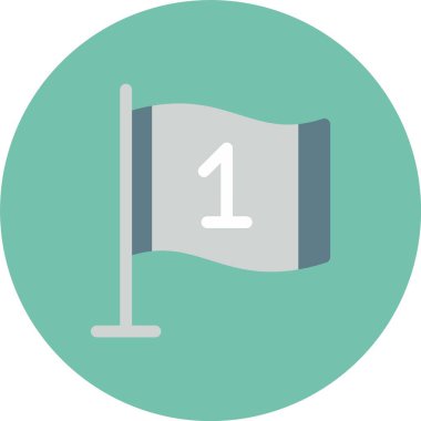 bayrak vektör dairesi düz simgesi