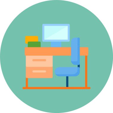 mobilya yassı ikon vektör illüstrasyonu