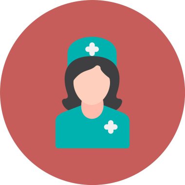 Hemşire hanım. Web simgesi basit illüstrasyon