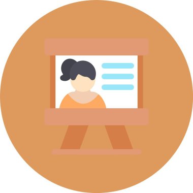 Kadın. Web simgesi vektör illüstrasyonu