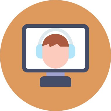 Kulaklık simgesi, vektör illüstrasyonu