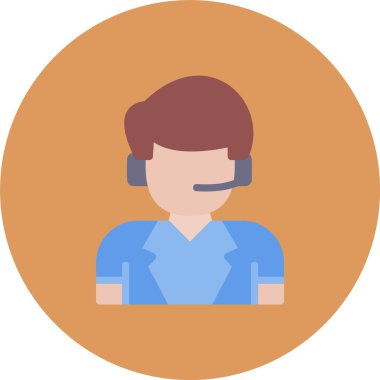 Müşteri hizmetleri ikonu. Web için operatör vektör simgesinin basit illüstrasyon tasarımı