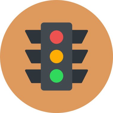 hafif trafik ışığı düz simgesi, vektör, illüstrasyon