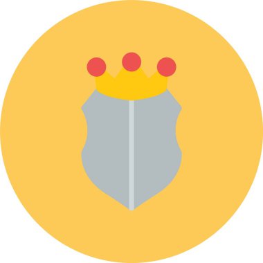 Kalkan düz simgesi, vektör illüstrasyonu