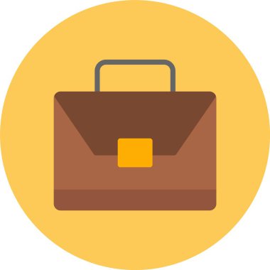 Evrak Çantası Düz Çember Vektör Simgesi Tasarımı