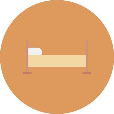 Otel yatağı ikonu. Basit resimleme