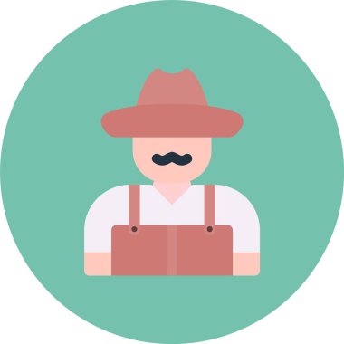 Çiftçi. Web simgesi basit illüstrasyon