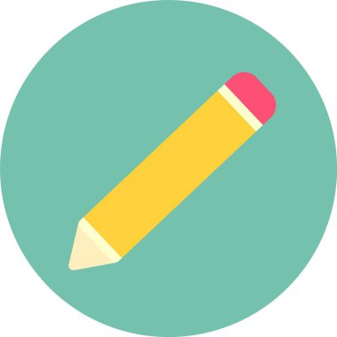 kalem düz daire simgesi tasarımı