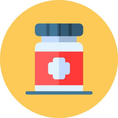 ilaç şişesi ikon daire vektör çizimi