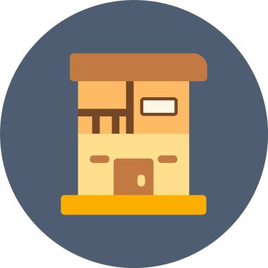 kutu düz simgesi, vektör illüstrasyonu