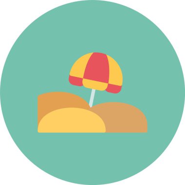 Yaz plajı vektör simgesi