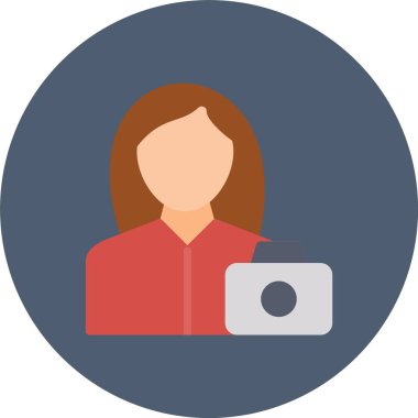 Kadın fotoğraf makinesi vektör simgesi