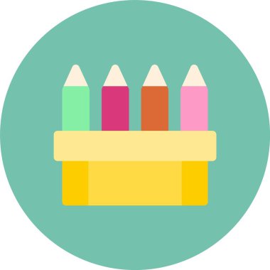 okul düz simgesi, vektör, illüstrasyon