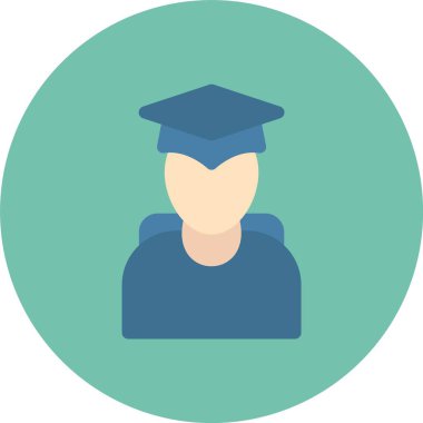 Öğrenci düz vektör simgesi