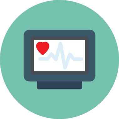 Web Kullanımı için ECG İzleyici, Basit Vektör İllüstrasyonu