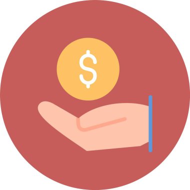 Bozuk para dolar simgesi, vektör, illüstrasyon