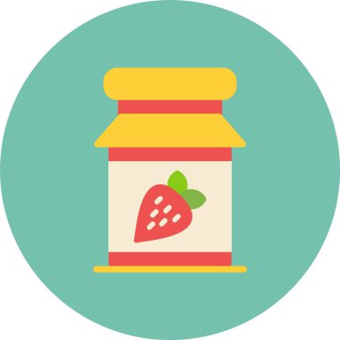 Çilekli. Web simgesi basit illüstrasyon