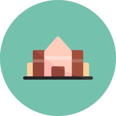 Otel düz daire vektör simgesi dekoru