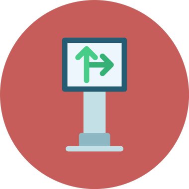 Sağa dön vektör glifini düz simge