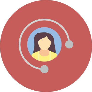 avatar kadın simgesi düz stil