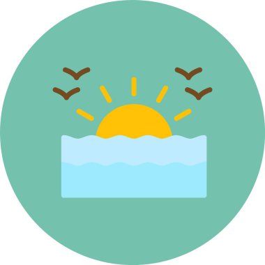 Güneş. Web simgesi basit illüstrasyon