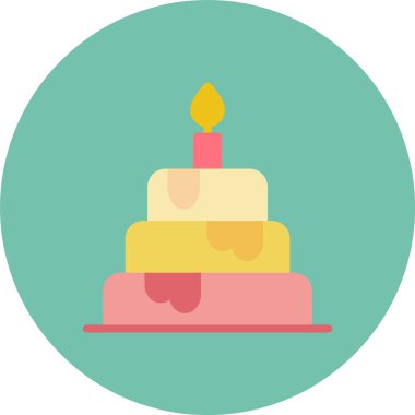 Düğün Pastası, Web Kullanımı için Basit Vektör İllüstrasyonu