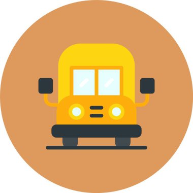 Okul servisi simgesi, vektör illüstrasyonu