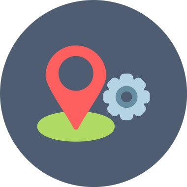 Konum glif düz vektör simge