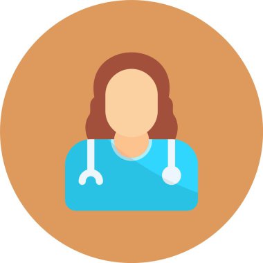 güzel doktor avatar vektör simgesi
