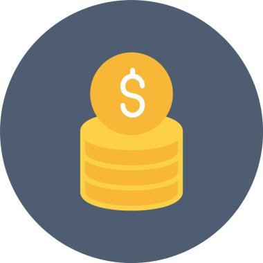 Sikke Doldurulmuş Gradyan Vektör Simgesi Tasarımı