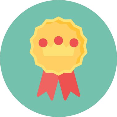 ödül madalyası simgesi düz stil