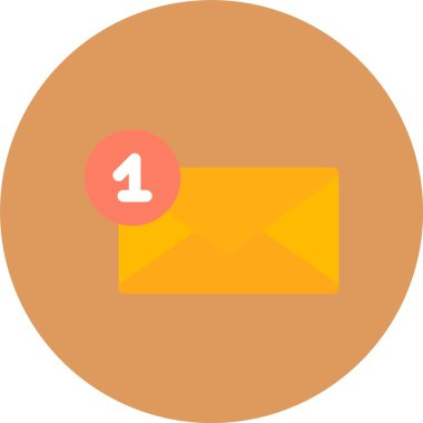 vektör e- posta düz renk simgesi