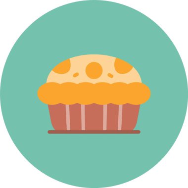 vektör cupcake düz biçim simgesi
