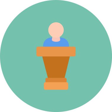 Mavi sandalyedeki bir adamın vektör çizimi