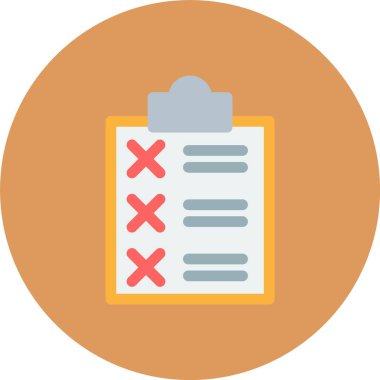 Kontrol Listesi Düz Çember Vektör Simgesi Tasarımı