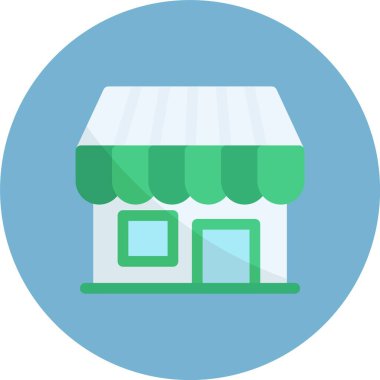 Dükkan ikonu. Web için mağaza vektör simgesinin özet çizimi.