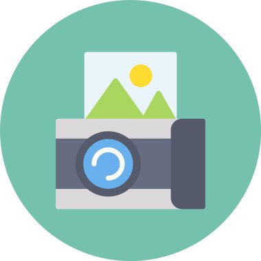 fotoğraf makinesi düz daire simgesi düz biçimi