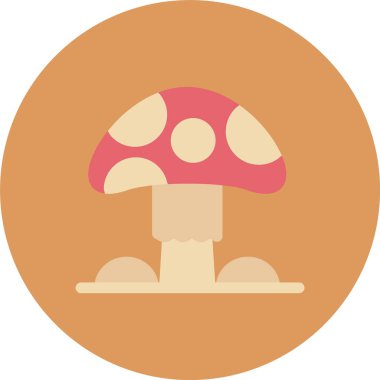 Mantar. Web simgesi basit illüstrasyon