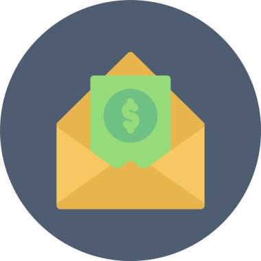 Dolar işareti vektör simgesi içeren zarf