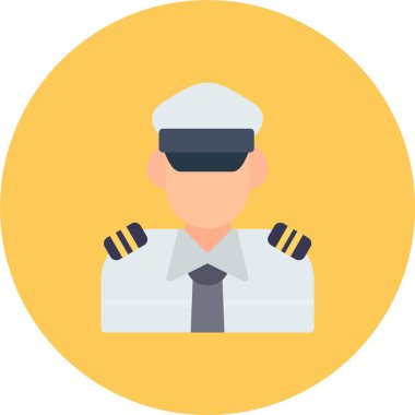 Pilot düz vektör simgesi