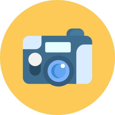 Kamera Düz Vektör Simgesi Tasarımı