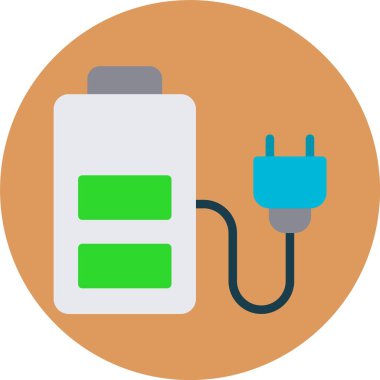 vektör bataryası düz simgesi