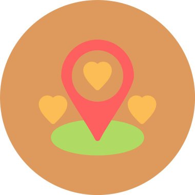 konum düz simge, vektör illüstrasyon