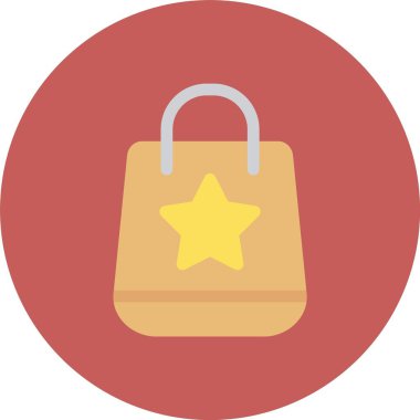 Alışveriş Torbası Düz Vektör Simgesi Tasarımı