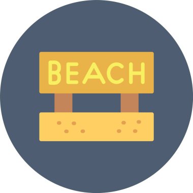 Vektör plaj simgesi, basit illüstrasyon